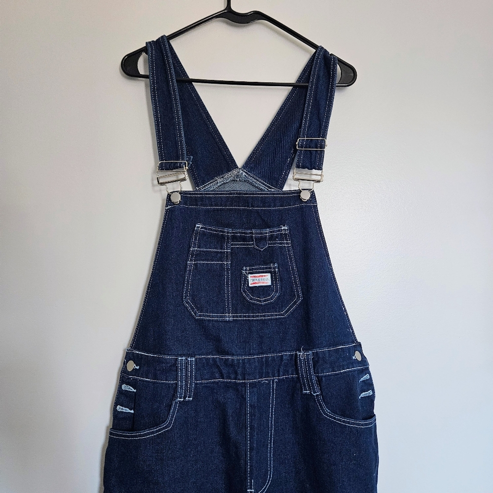 Dark Wash Denim Workwear Overalls